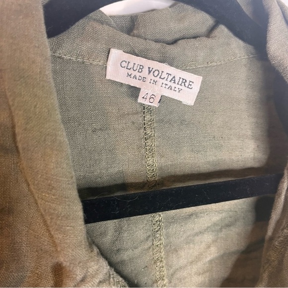 Club Voltaire | Linen Gemstone Trim Lightweight Military Jacket - Picture 2 of 5